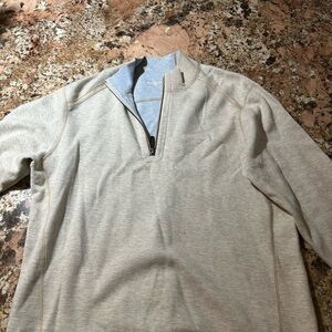 Tommy bahama light grey zip up sweater